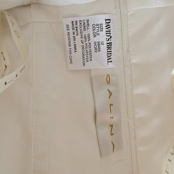 Galina David's Bridal Ivory Sleeveless Wedding Dress Gown 12 - Picture 8 of 16